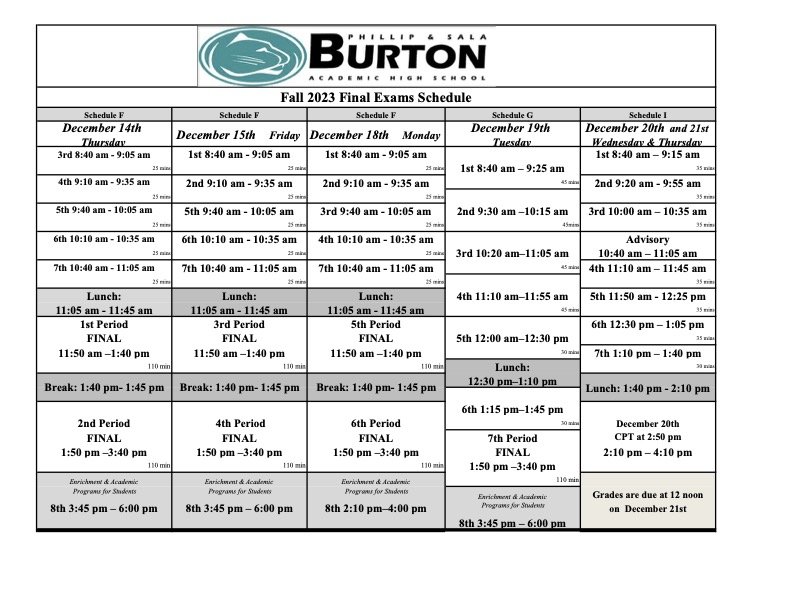 Bell Schedule | SFUSD